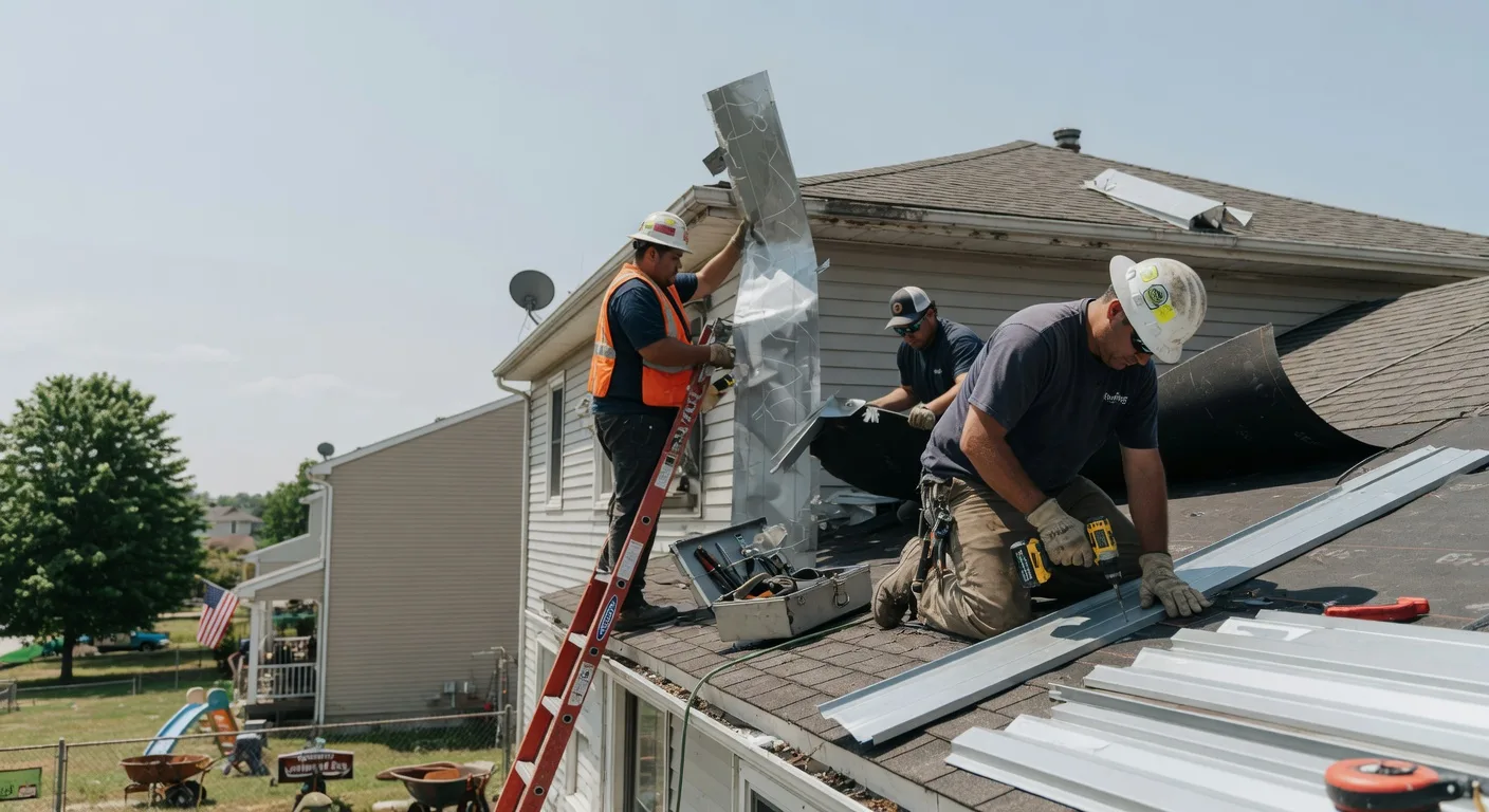 Storm Damage Metal Roof Repair in New London, MO